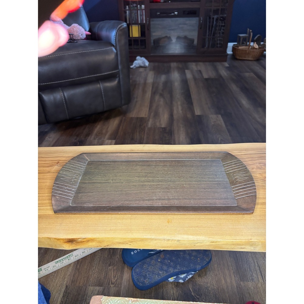 Vintage Toastmaster Hospitality Tray McGraw Electric Wood Grain Serving Platter